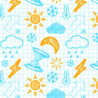Weather hand drawn seamless pattern.