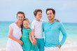 Family on a tropical beach vacation