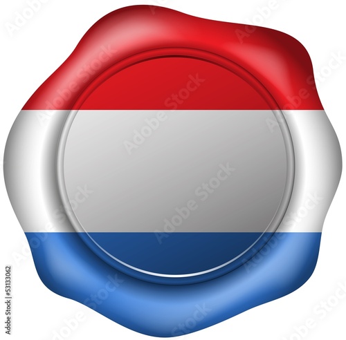 Vector: Wax seal with the Dutch flag Wax seal with the Dutch flag