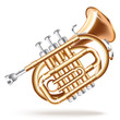 Vector: Classical mini trumpet, isolated on white background Classical mini trumpet, isolated on white background