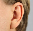 ear of the person, closeup