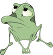 The green frog. Cartoon