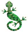 illustrazione di geco composto dal colore verde