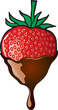 Vektor: red fresh strawberry in chocolate red fresh strawberry in chocolate