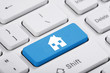Blue key of the computer