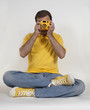 Photographer in yellow
