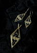 silver earrings and pendent with the image of a dragon on black