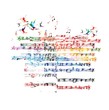 Vector: Colorful vector music background with hummingbirds Colorful vector music background with hummingbirds