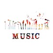 Vector: Colorful music instruments background Colorful music instruments background
