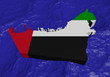 UAE map flag in abstract ocean illustration