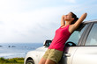 Happy woman summer travel