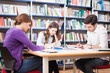 Student in a library