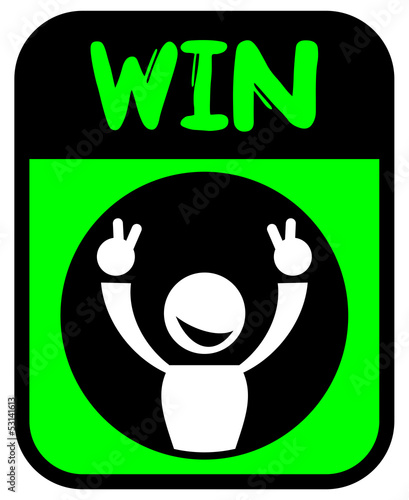Vector: Green emblem win Green emblem win