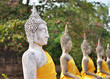 Ancient Buddha statues at Wat Yai Chai Mongkol, Ayutthaya, Thail