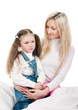 young mother little daughter