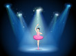 Vector: A stage with a ballet dancer in the middle A stage with a ballet dancer in the middle