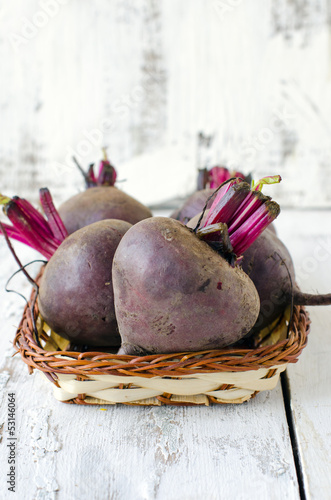 Photo: Fresh beets in a basket Fresh beets in a basket