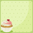 Vector: A cupcake in a green wallpaper A cupcake in a green wallpaper