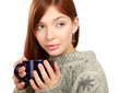 Beautiful Woman With Cup of Tea or Coffee