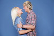 couple hugging casual wear young