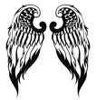 Hand drawn angel wings