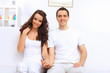 Young happy couple at hone together s