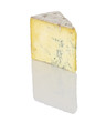 Stilton cheese cutout on white background