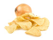 Potato chips isolated on white background