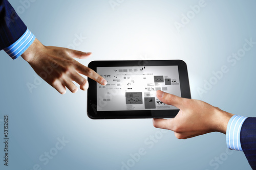Photo: Modern computer technology in business Modern computer technology in business