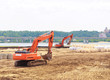 Excavators at work
