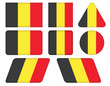 Vektor: set of buttons with flag of Belgium set of buttons with flag of Belgium