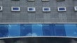 Clouds reflected in windows. Timelapse