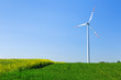 Foto: Wind turbine over blue sky on the summer field Wind turbine over blue sky on the summer field