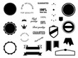Retro Premium Quality and Guarantee badges elements
