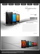 Website template presentation wave mobile phone colorful design