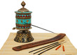 Oriental incense and Buddhist Stupka
