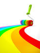 Illustration: Rainbow paint roller isolated on white background Rainbow paint roller isolated on white background