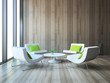 Illustration: Modern interior with four armchairs and coffe table 3d rendering Modern interior with four armchairs and coffe table 3d rendering