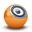 Illustration: Orange sphere speaker Orange sphere speaker
