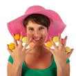 Girl with macaroons