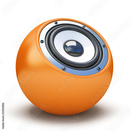 Illustration: Orange sphere speaker Orange sphere speaker