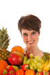 Pretty woman with fresh fruit