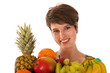 Pretty woman with fresh fruit