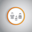 silhouettes of a family in a round cell