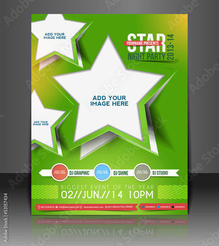 Vector: star night party brochure, flyer, magazine cover star night party brochure, flyer, magazine cover
