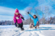 Photo: Kid pulling sledges Kid pulling sledges