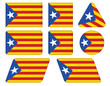 Vektor: set of buttons with flag of Catalonia set of buttons with flag of Catalonia