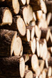 Holzstapel von der Seite