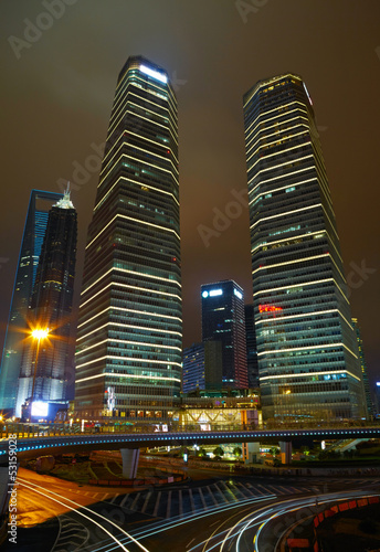 Photo: Shanghai lujiazui finance and trade zone skyline. Shanghai lujiazui finance and trade zone skyline.