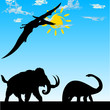 dinosaurs vector silhouette illustration